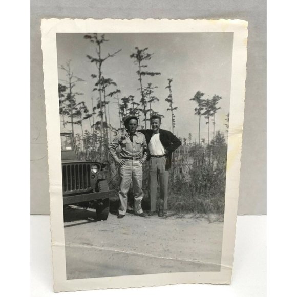 Found Photo Military Men with Jeep Ambulance Near Moody Field Air Force Base GA - Picture 2 of 6